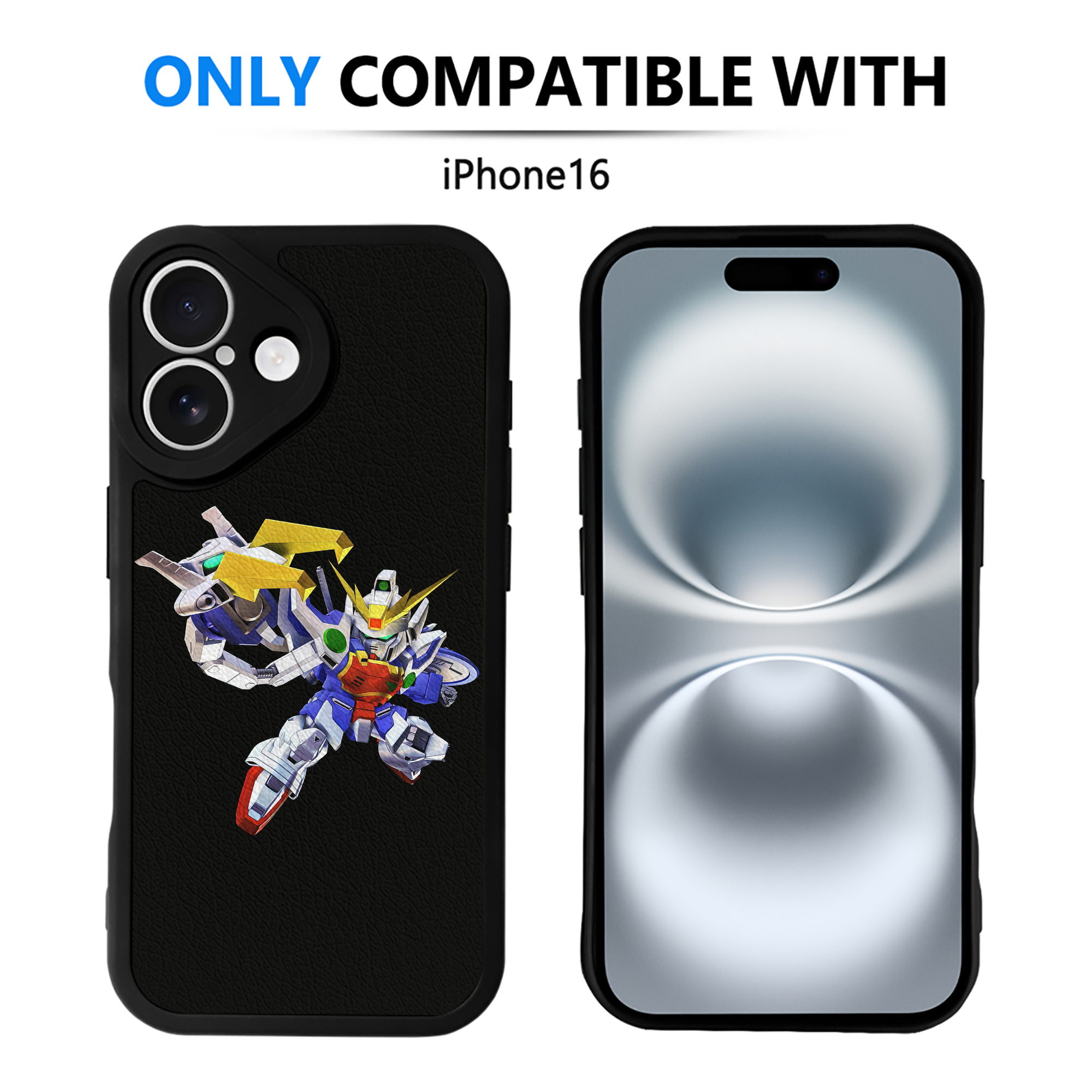 （画像用） 機動戦士ガンダム Mobile Suit Gundam 【iPhone 16シリーズ対応】シリコンスマホケース（レザー調） 材質：シリコン